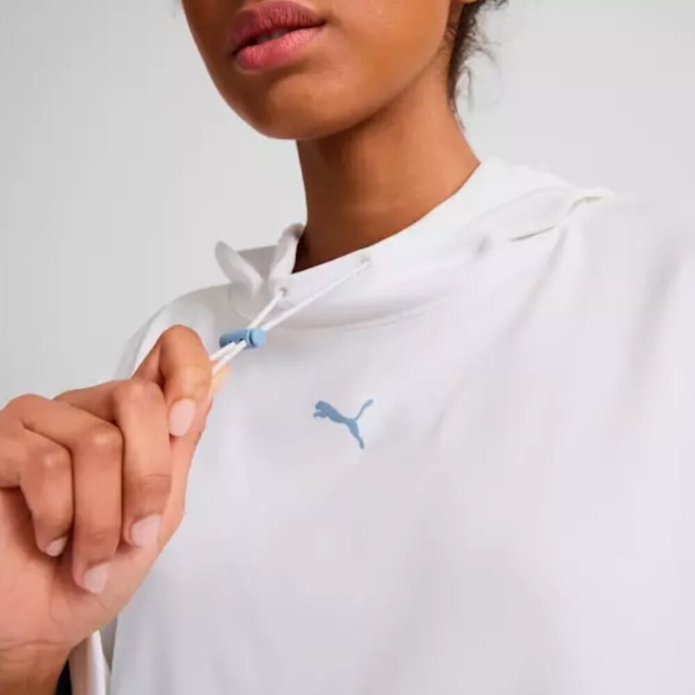 Puma Fit Double Knit Pullover Hoodie Womens White Casual Athletic Outerwear M - Picture 3 of 4